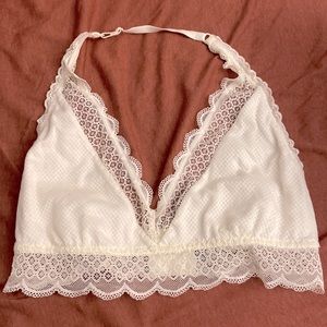 Aerie white halter lace bralette